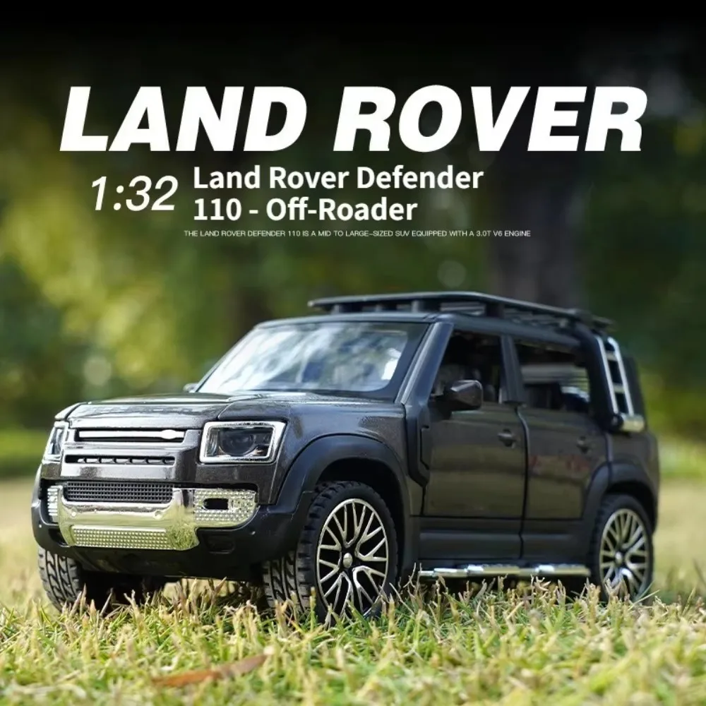 Land Rover Defender 110 Offroadader-Druckgussmodellauto im Maßstab 1:32 – zu öffnende Türen und Rückzugsfunktion |   Perfektes Spielzeug für Jungen