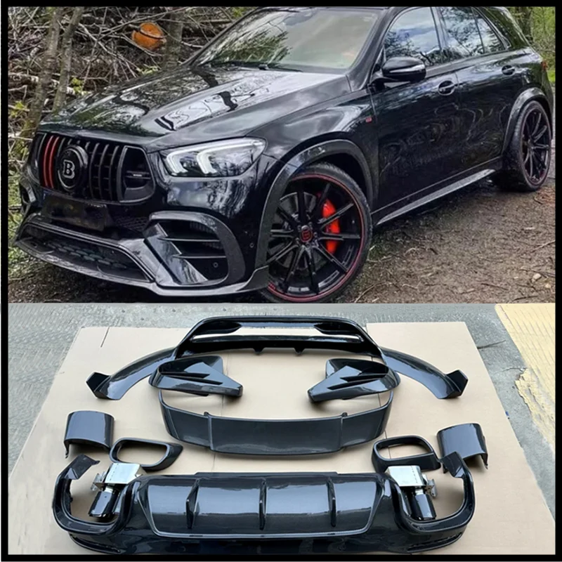 For Mercedes Benz W167 GLE63 2019-2023 Real Carbon Fiber Front Lip Rear Diffuser TRUNK Top SPOILER High Quality Kit Refits