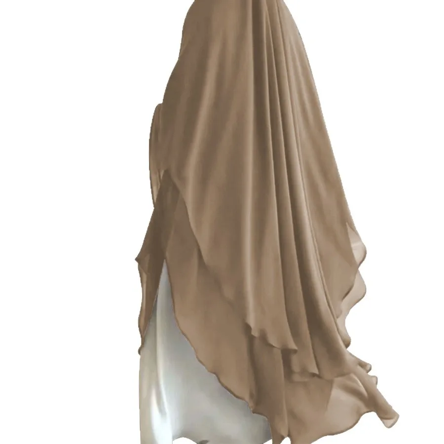 Eid Women Hijab Double Layered Headscarf Muslim Turbans Breathable Islamic Dubai Scarves Turban Hijabs Arab Ladies Ramadan