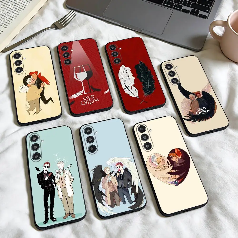 

Comedy G-Good O-Omens TV phone Case For Samsung Galaxy A73,A72,A71,A70,A53,A52,A51,Others Soft Black Shell