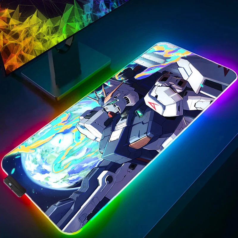 

RGB LED Mousepad Rubber Mouse Pad Gaming M-mechanical W-warrior G-gundam Accessories Gamer Cabinet Carpets Office Desk Mat Pads