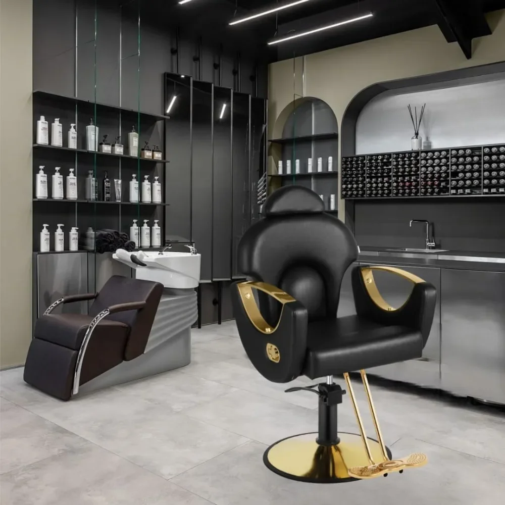 

Salon Barber Chair, Hydraulic Styling Chair for Hair Stylist, Height Adjustable Hair Chair, 360° Swivel,