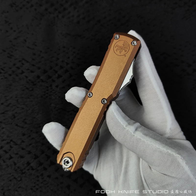 ULTRATECH GEN III IV STONEWASH DE SE TANTO STANDARD TAN D2 Steel CNC 6061 مشط ألومنيوم مايكرو فائق التكنولوجيا بواسطة FOOH KNIFE STUDIO