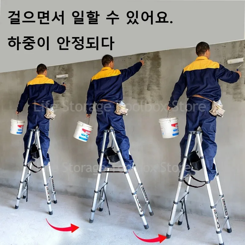 Roestvrijstalen ladder A-type telescopische ladders 5-traps ladder Vouwladder Verlengtrap Ladders Huishoudelijke dikkere trappen