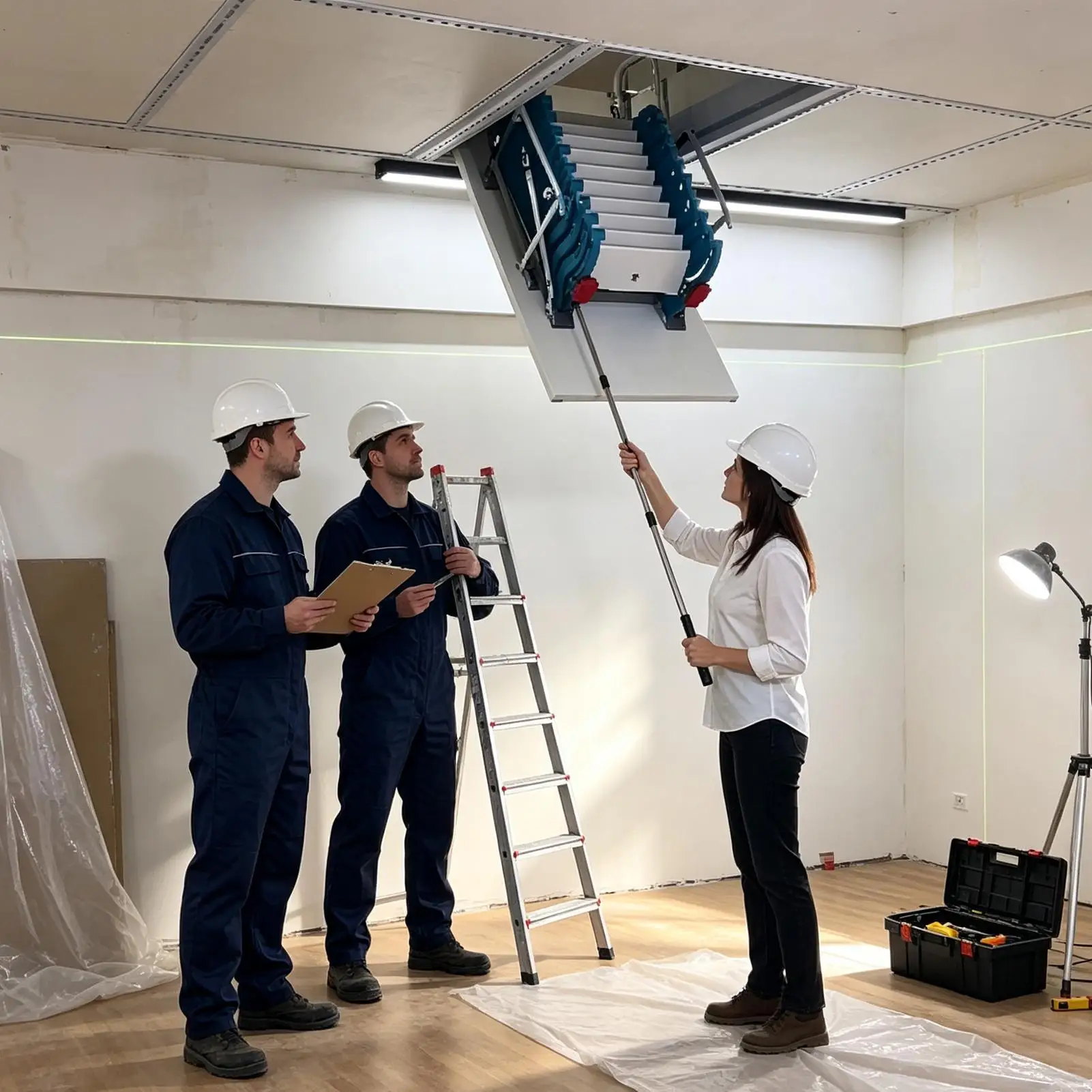 Telescopic Ladder Pull Down Pole Attic Pull Down Hook Equipped With Handle High Reach Garment Hook For Ceiling Stairs Garage