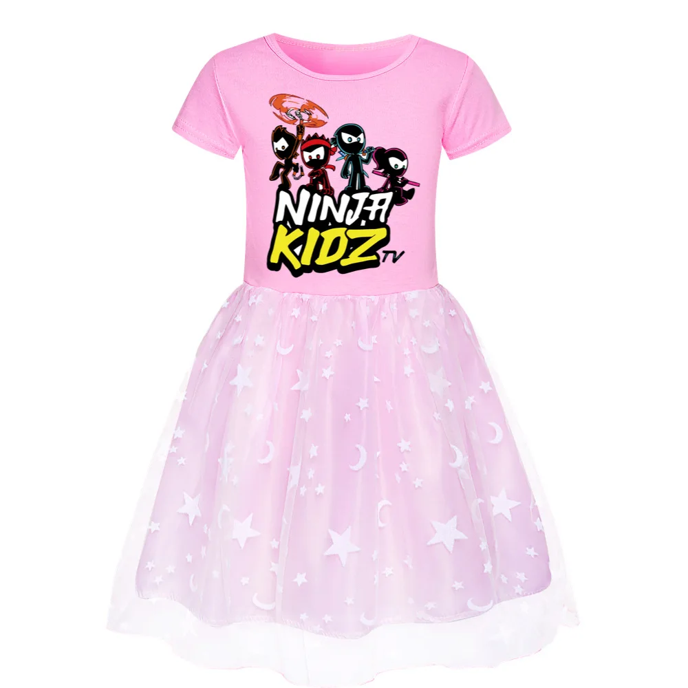 Summer Dress Girl Cotton Fashion Spring 3D INJA KIDZ Gaming Knee-Length Baby Girls Clothes Teenage Princess Costume