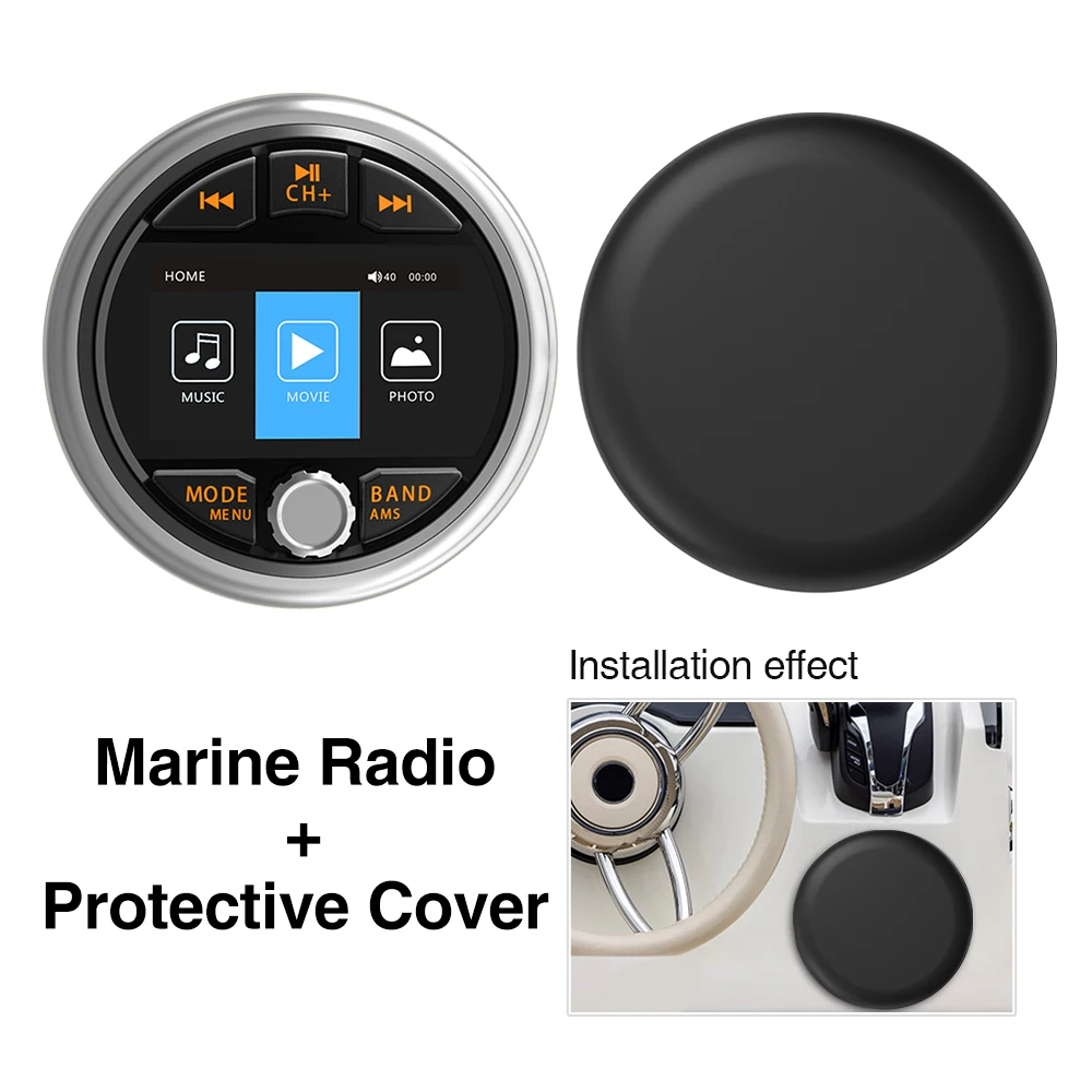 Grandnavi Mp5 Marine Stereo Waterdichte Ipx5 Boot Radio Speler Bluetooth Fm Rds Audio Voor Jacht Gauge Atv Utv Kar Motorfiets