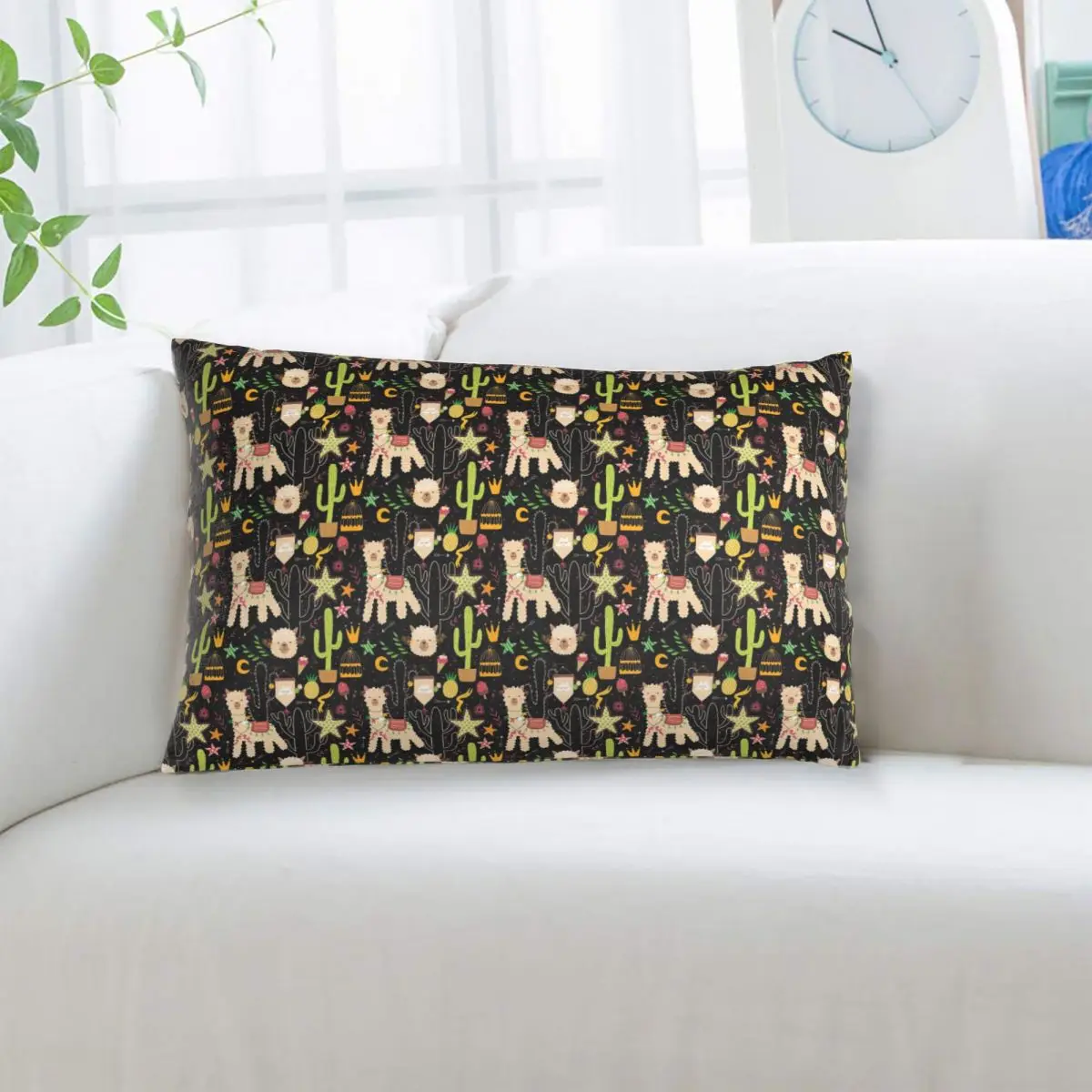 Cute Cactus Alpaca Pattern Rectangle Pillowcase Cushion Cover Decorative Bedroom Bed Home Comfort Throw Pillow