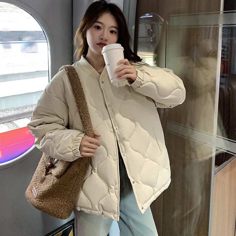 

Woman's winter jacket Vintage Women Winter New Khaki Padded Jacket Long Sleeve Cardigan Hunting Coat quilted jacket