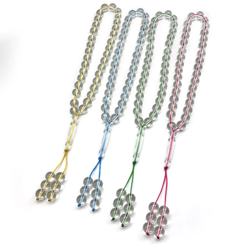 

Tasbih Handmade Beaded Bracelet Keychain Arabic Pattern Pendant Muslim Worship Jewelry Gift Clear Glass New Hajj Salah Tool