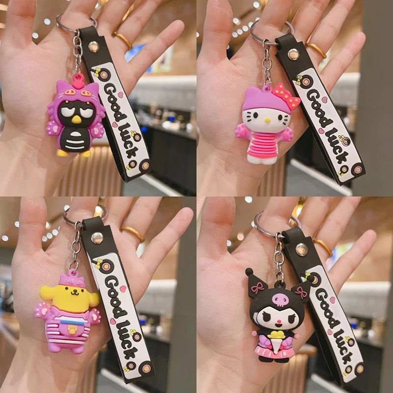 Kawaii Fashion Doll Keychain Cartoon Anime Pendant Car Keyring For Women Girls Versatile Backpack Decoration Accessories Gifts