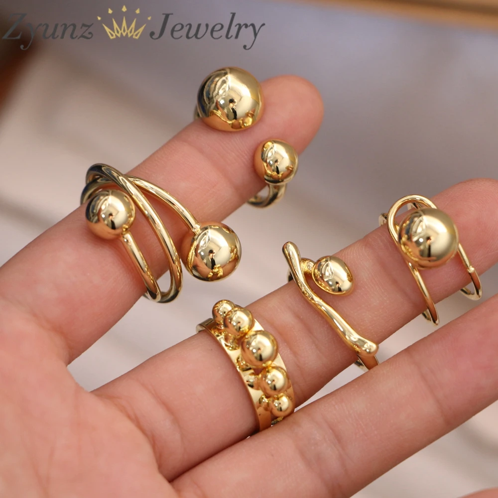 

10pcs, Multilayer Polished Gold Color Metal Ball Women Rings Punk Polished Simple Knuckle Ring Bride Wedding Retro Jewelry