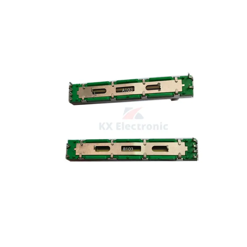 5pcs 60mm Straight Slide Liner Potentiometer Mixer Fader Variable Resistors A103 B103 10K Ohm 6pins Dual Channel Fader A10K B10K