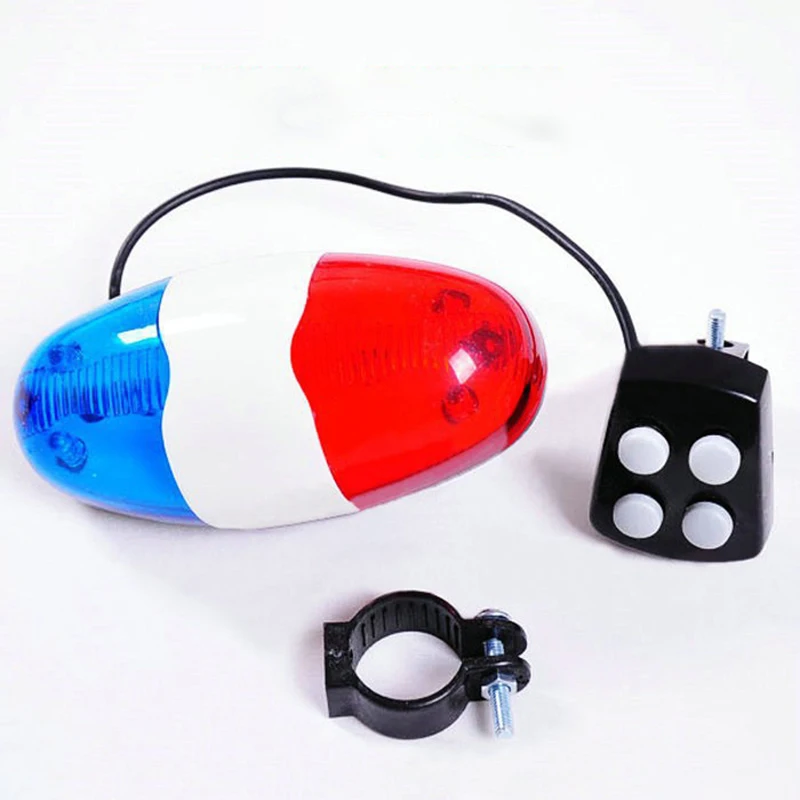 1PC 4 Tone Sounds Bicycles Bell Police Car Light Electronic Horn Siren for Kid Children Bike Scooter Cycling Lamp Accessories