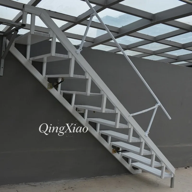 Wall Mounted Folding Stair Custom Multifunctional Space Saving Invisible Home Stair Side Wall Ladder Wall Mounted Stair