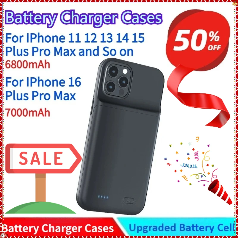 

Brand New 6800mAh Battery Charging Case for IPhone 12 13 14 15 16 Plus Pro Max and So on