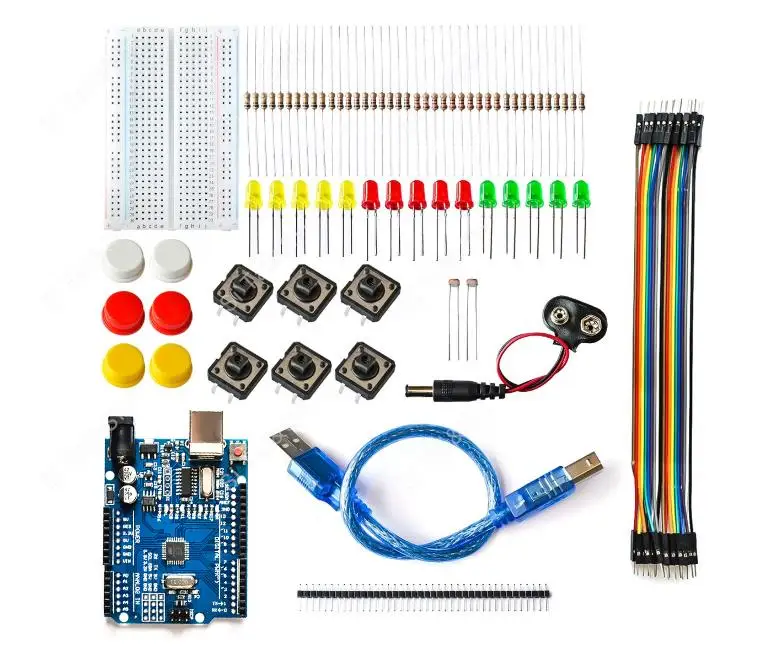 new Starter Kit for arduino UNO R3  mini Breadboard LED jumper wire button compatile