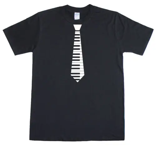 Piano Tie Classic Funny Retro 80's funny Mens Regular Fit Cotton T-Shirt