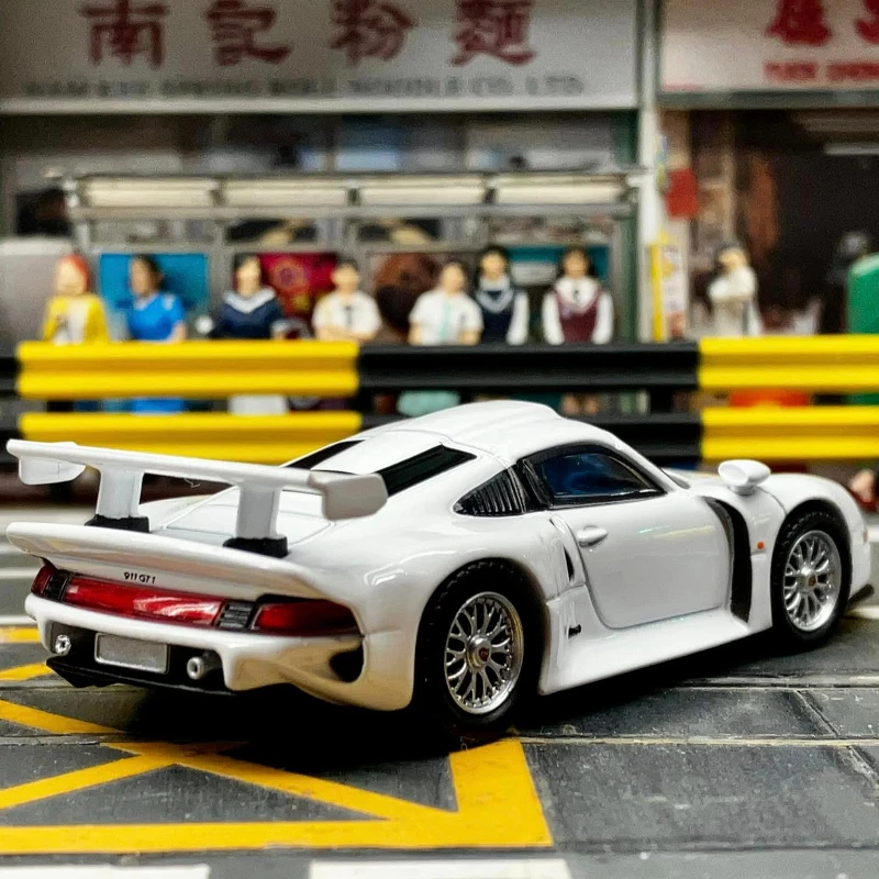 Sparky 1/64 Porsche 911 GT1 witte legering speelgoedmotorvoertuig gegoten metalen model