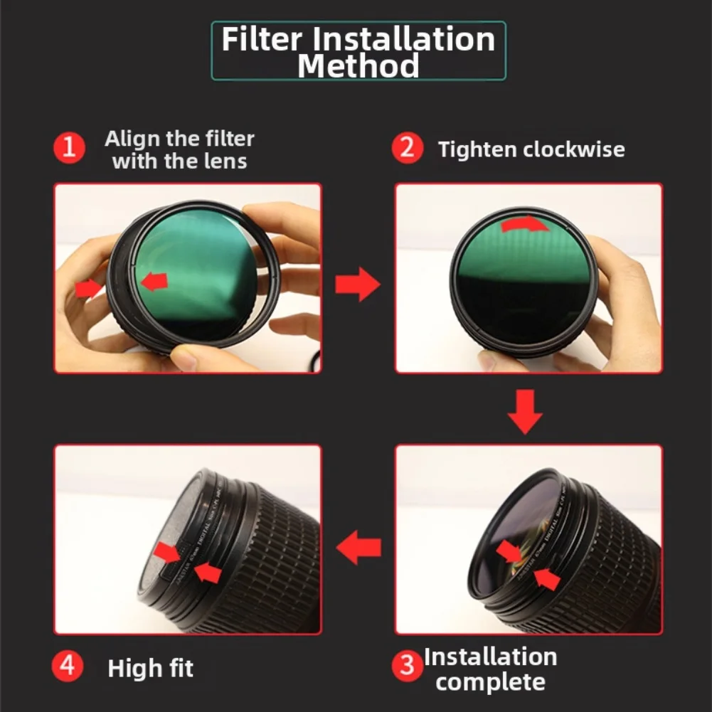52mm Neutral Density Variable Filter ND2 Through ND400 for and For Sony E Mount Cameras Anti-Reflective Coating