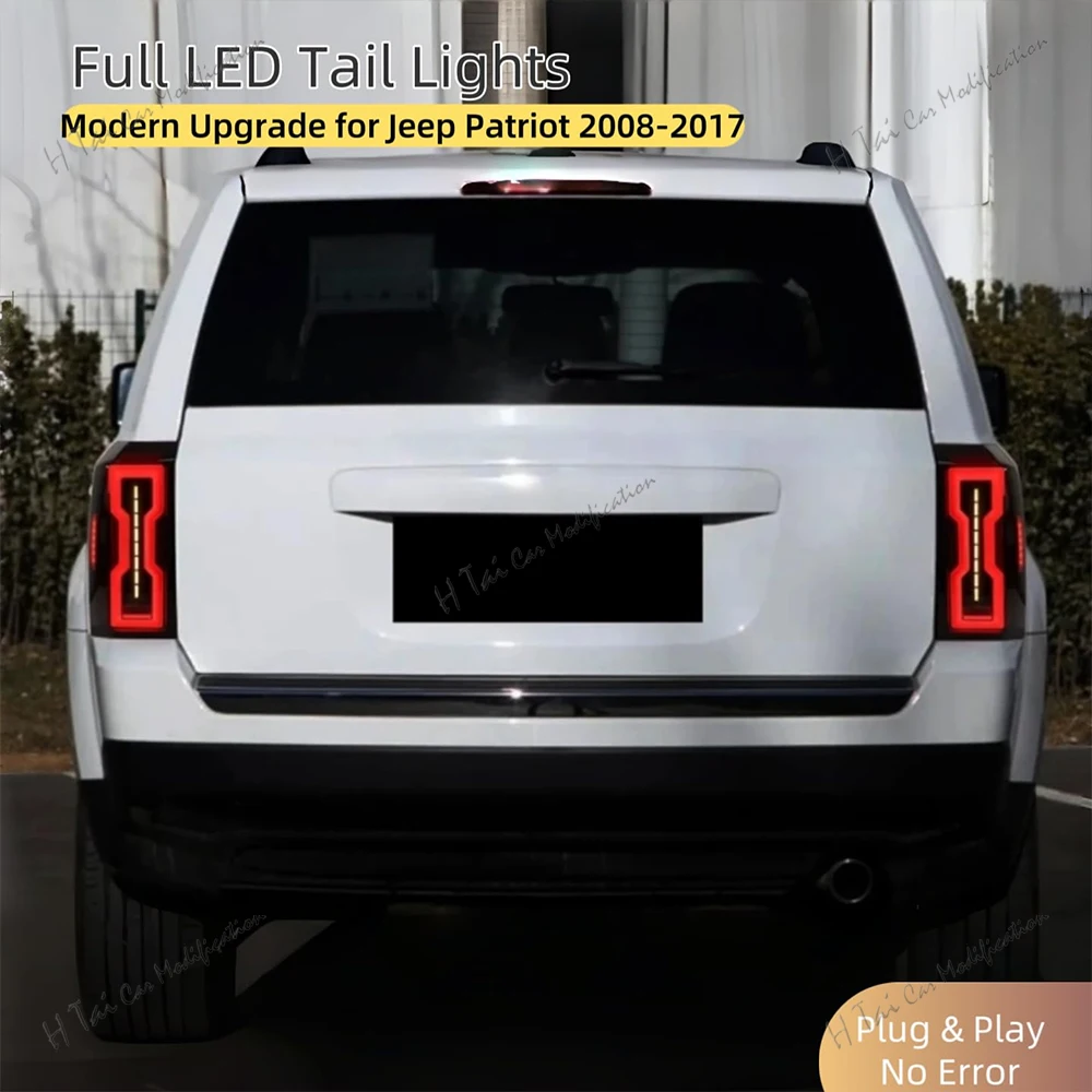 Pair LED Tail Lights For Jeep Patriot 2008-2017 Rear Lamps Taillights Rear Fog Lights Dynamic Turn Signal Car Light Assemblies
