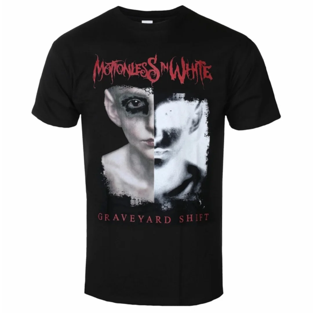 Motionless In White - Split Screen Pattern Printed T-shirt - Gothic Dark Metal Band T-shirt for Men and Women