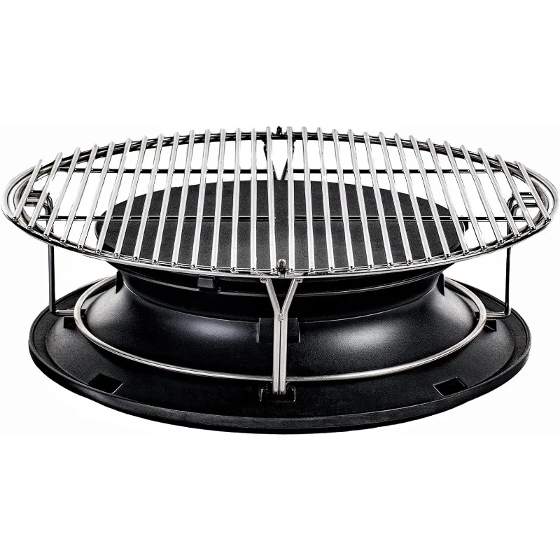 Christmas.SlōRoller Hyperbolic Smoke Chamber Accessory Insert with Stainless Steel Rack for 24-inch Charcoal Grill and Smokers