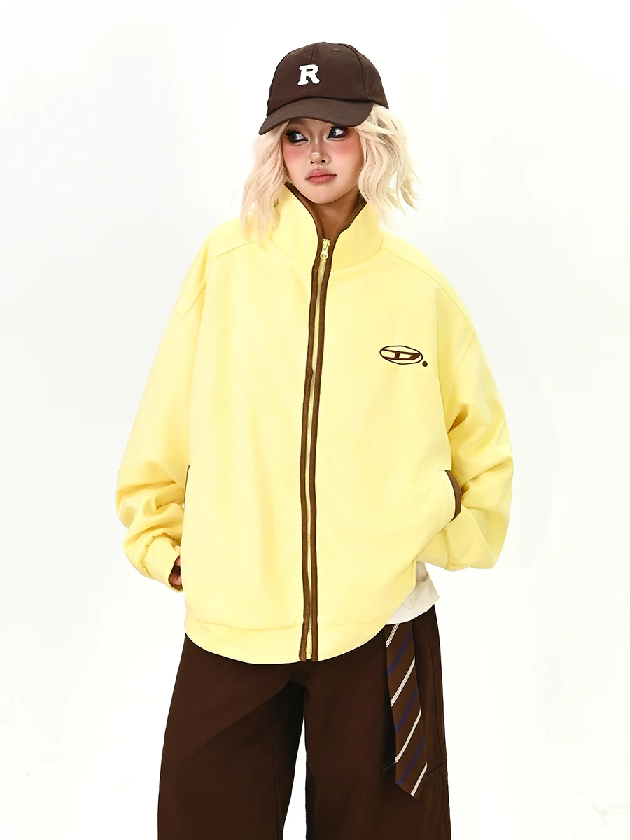 

Куртка-ветровка Color Blo с воротником-стойкой, женская, свободного кроя, повседневная, весенняя, новая модная, для пар, верхняя одежда PMFIVEE, рабочая одежда