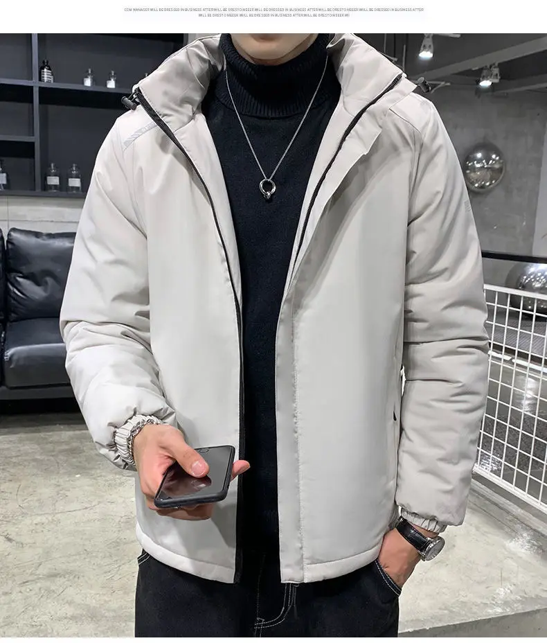 Winter New Parkas Men Wind Proof Warm Casual Parkas Fashion Jacket Men Trend Versatile Korean Loose Casual Fleece Thick Parkas