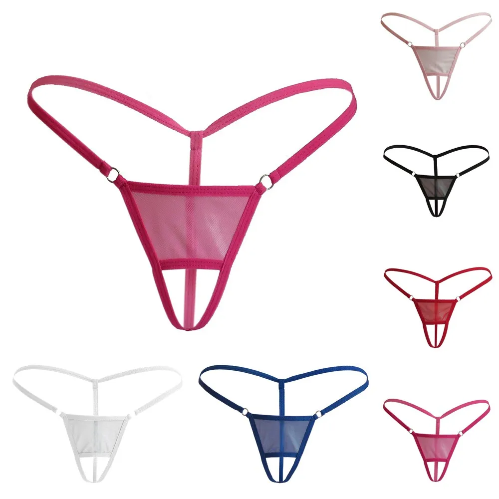 Ladies Sexy  Open Crotch Portable Comfortable Thong Fashion Solid Color Panties Thong Jockstrap T String Transparent Underpants