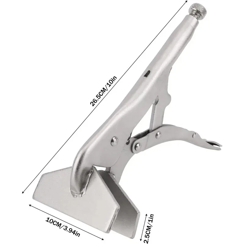 Pinza a morsa bloccante da 10 pollici per lavorazione del legno, morsetto regolabile per saldatura, manico ergonomico, utensile manuale a becchi piatti in acciaio al carbonio