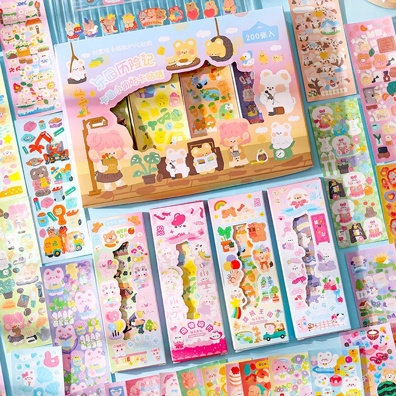 SKYSONIC New BOBO 50pcs Junk Journal Stickers Decor Scrapbooking Lable Idol Kpop Stationery Postcards Kawaii Sticker Suppli