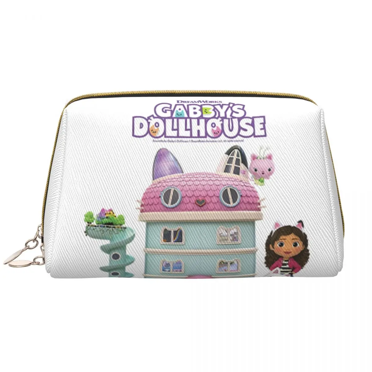 Custom Gabbys Dollhouse Animation Anime Logo Toiletry Bag Women Makeup Cosmetic Organizer Lady Beauty Storage Dopp Kit Box