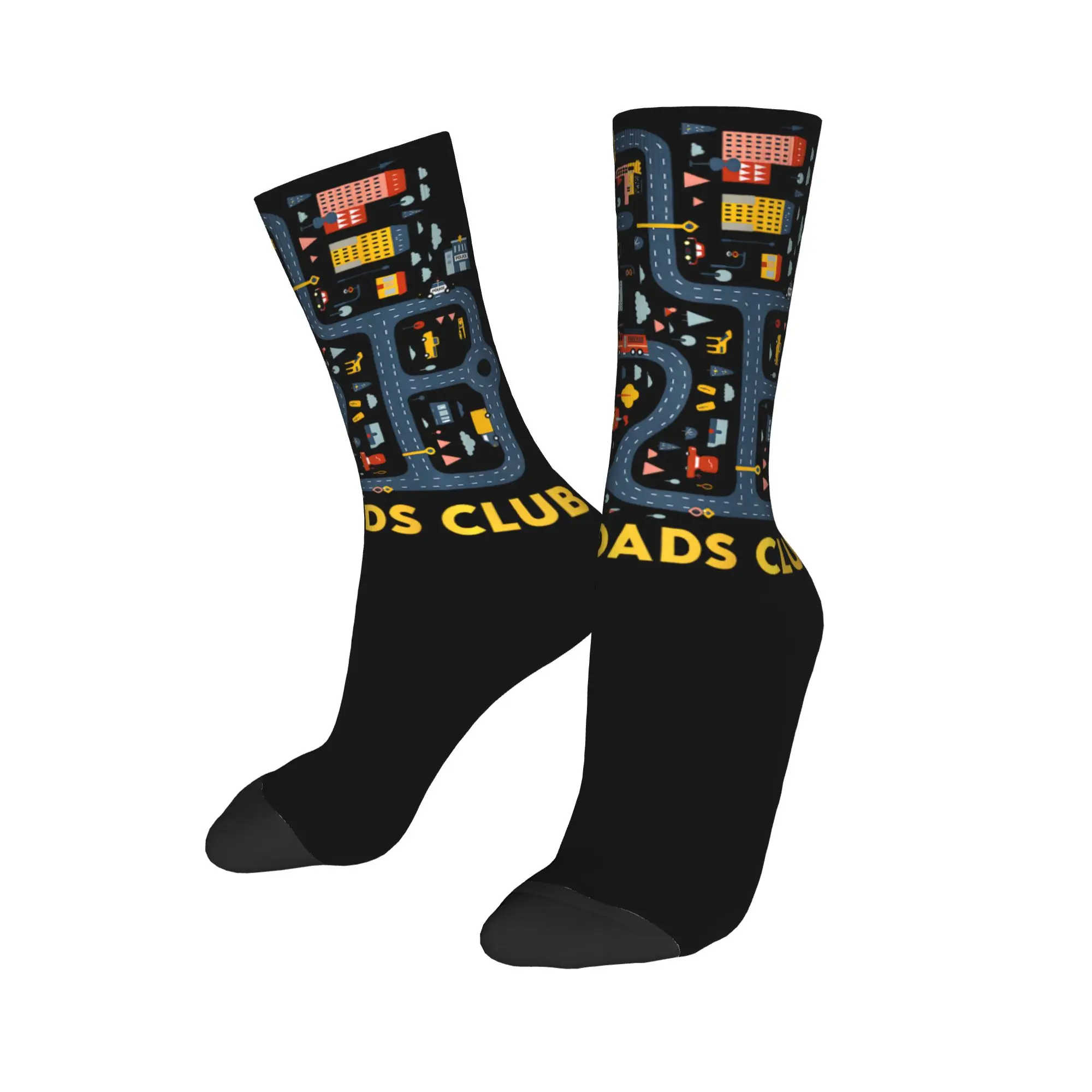 Tired Dads Club Car Race Track On Dad Socks Men Women Polyester Fashion  Socks Harajuku Spring Summer Autumn Winter Socks