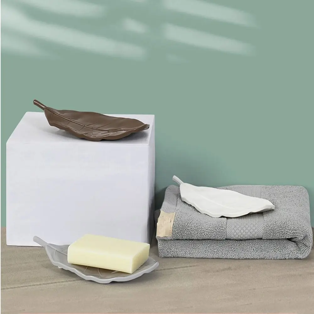 Creative Leaf Shape Soap Dish Simple Household Bathroom Travel Soap Storage Box Holder Stand Tray Case