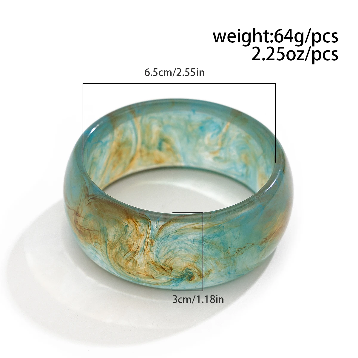 Ingemark Exaggerated Big Resin Acrylic Bangles for Women on Hand Boho Chunky Round Charm Bracelets Couple Jewelry Steampunk Gift