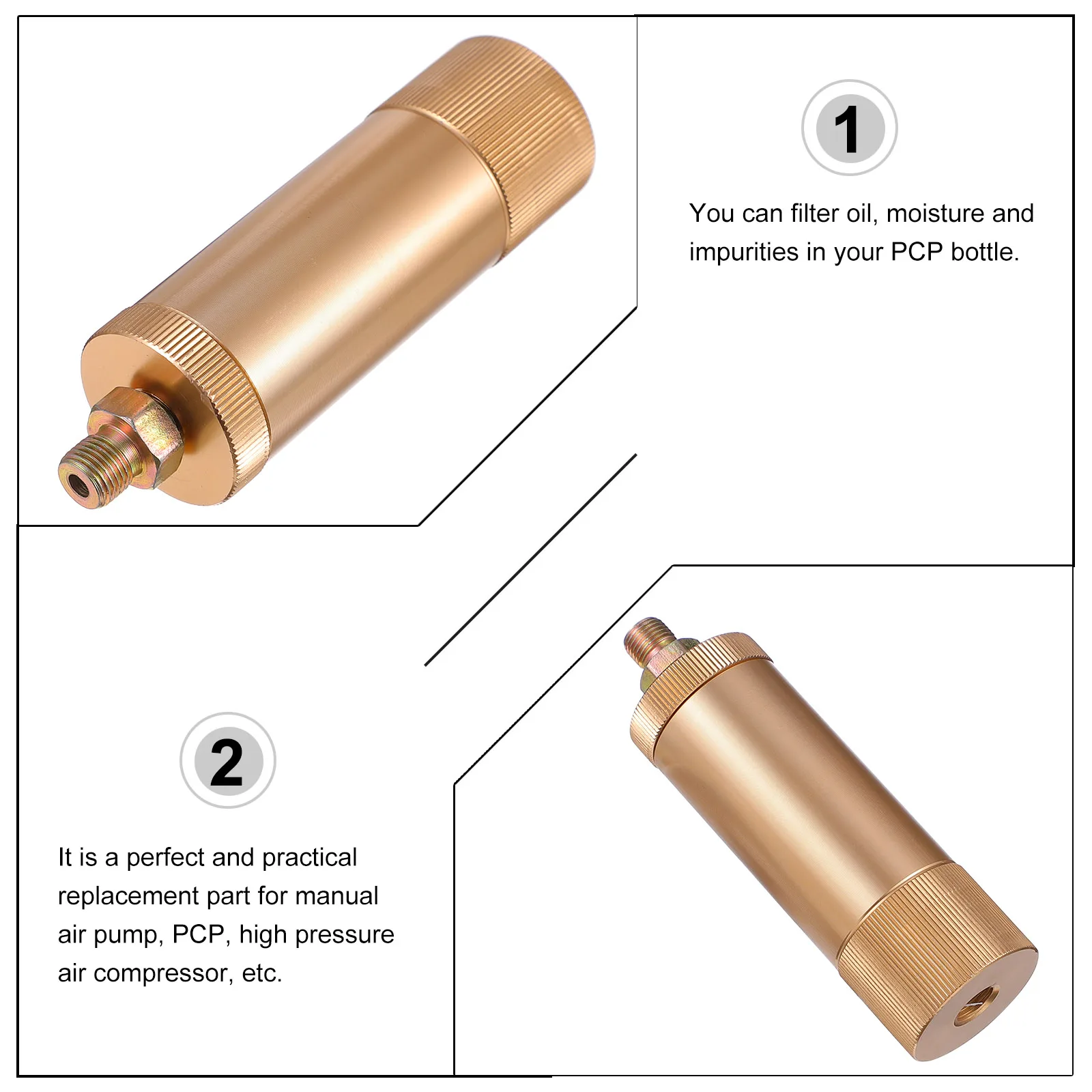 

Alloy Aluminum Oil-Water Separator For Pneumatic Tools High Pressure Pump Metal Water Oil Separator Filter Durable Automatic