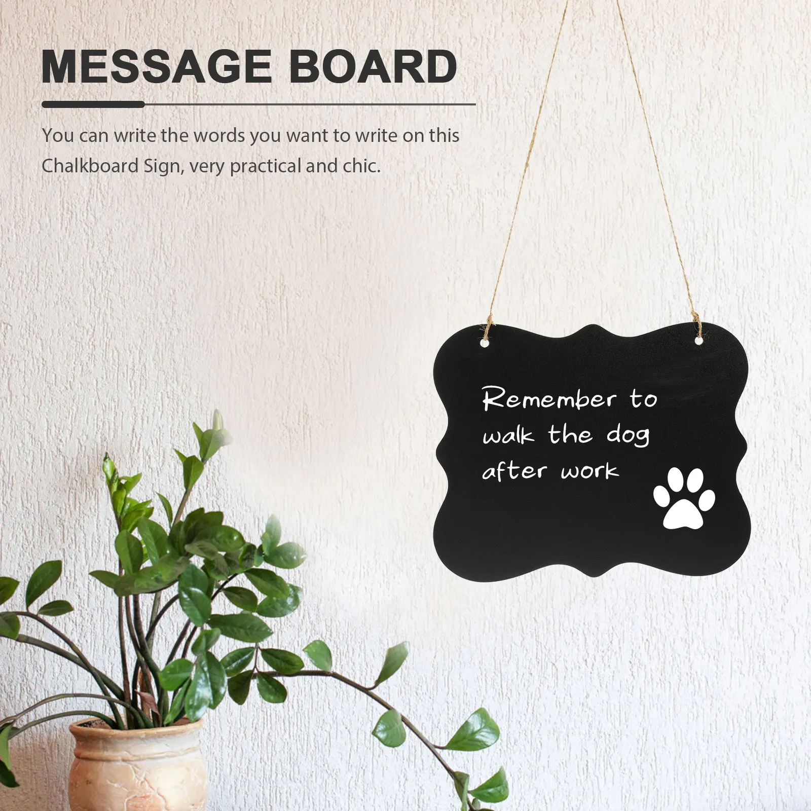 

Wall Hanging Chalkboard Sign Double Sided Memo Board Door Message Decorative Writing DIY Home Office Shop Chalkboard Sign