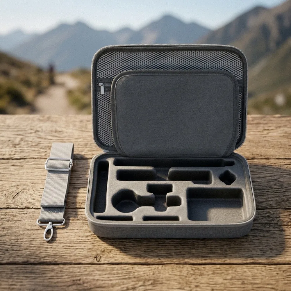 For Insta360 For X5 Camera Shoulder Bag - 31x22.5x8cm Grey PU Storage Bag Designed Specifically for For X5 and Its Accessories
