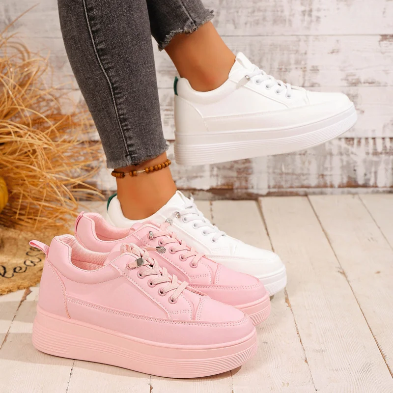

Casual White Sneakers for Women Spring and Autumn Large Size European and American Thick-Soled Slip-On Shoes Casual Sneakers