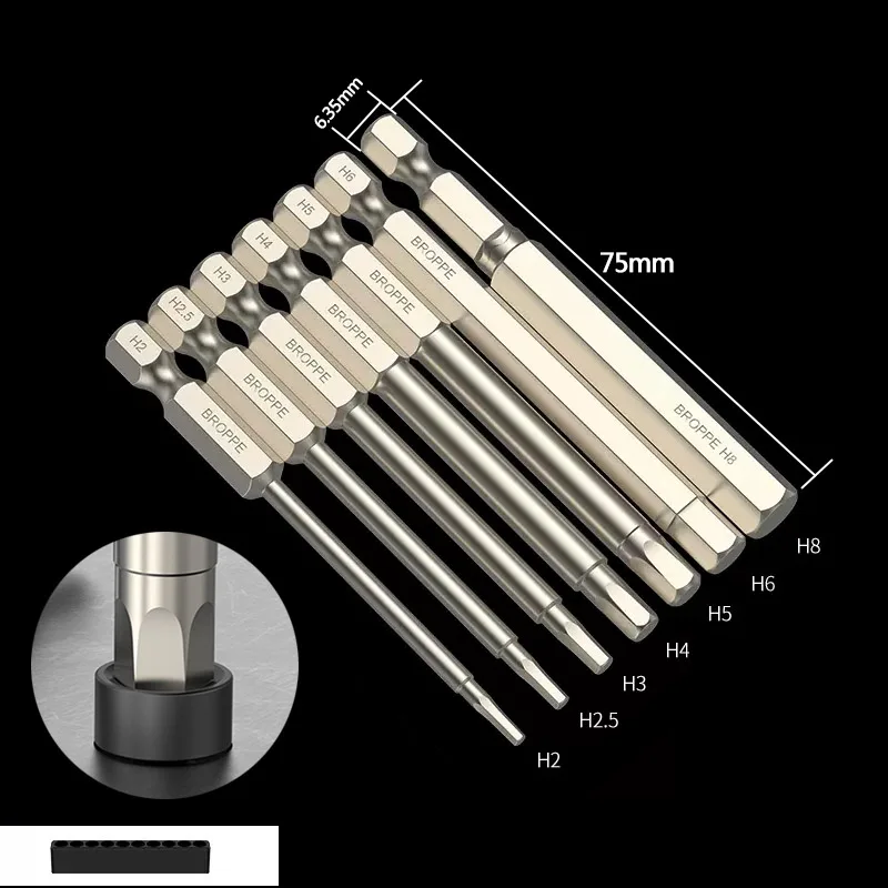 

Hex Screwdriver Bit Set S2 Alloy Steel Magnetic Tip Inner Hexagonal Screw Driver Bits Allen Wrench Drill Bit for Electric Drill