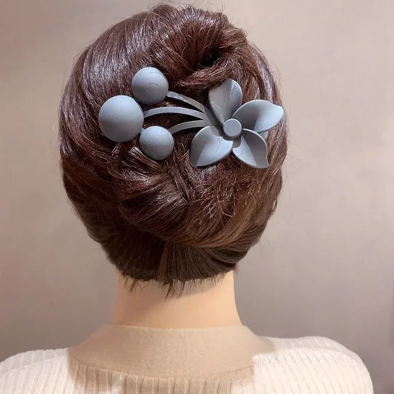 Pink Large Duckbill Clip Elegant Flower Hair Clip Women Back Head Spoon Coiled Hair Hairpin Hair Clips Headdress Ponytail Summer