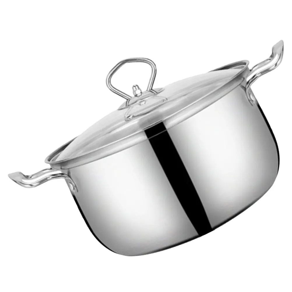 

Non-Stick Soup Pot Large Capacity Stainless Steel Cooking Pot For Induction Gas Stove Ramen Noodle Milk Kitchen Stockpot