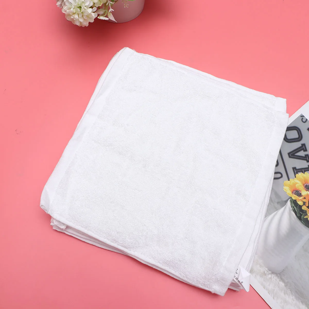 

9 Pcs Bamboo Fiber Saliva Towels Square White Baby Facecloth Child Drool Bibs Nursing Dining Absorbent Travel