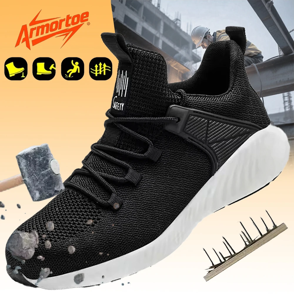 

ArmorToe Lightweight Steel Head Anti-smash Four Seasons Section Safety Shoes Non-slip Wear-resistant Work Shoes #Armor2822
