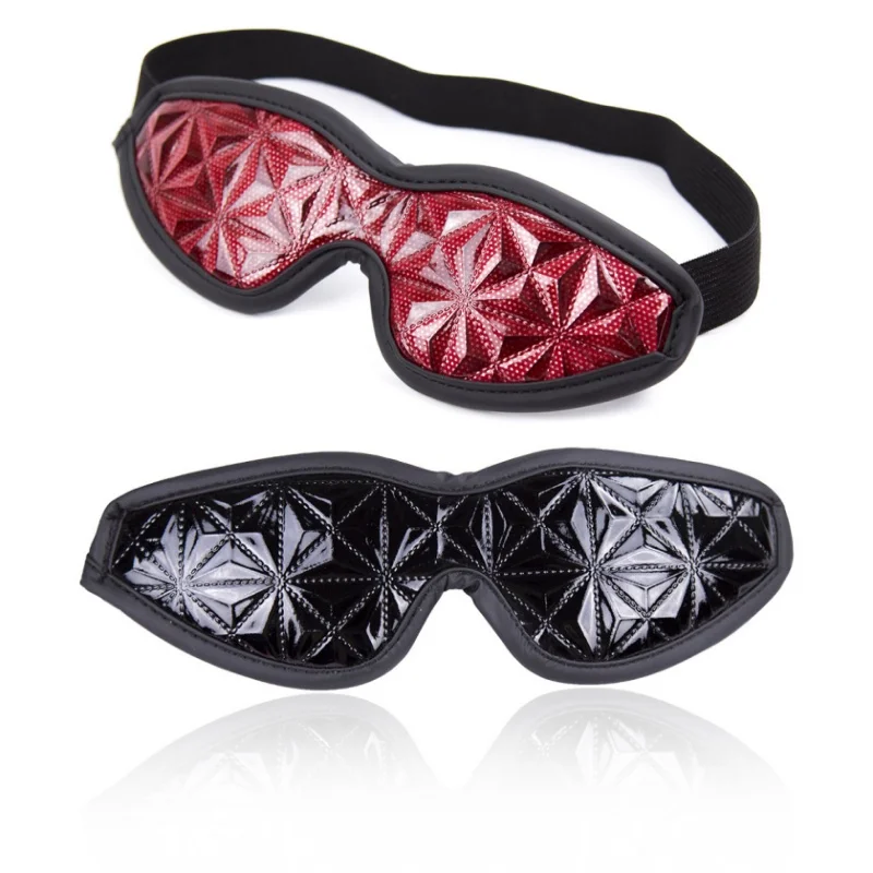 Women Sexy Costumes Erotic Leather Diamond Eye Mask Exotic Accessory For Fetish Couples Flirt Intimacy Goods Interest Blindfold