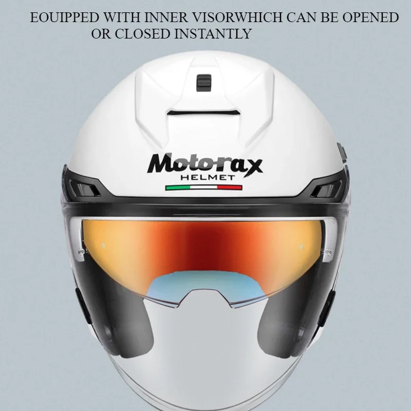 New MOTORAX S30 Motorcycle Helmet Double Lens Helmet Half Capacete Sunscreen DOT Certification Riding Commute Casco Men Women