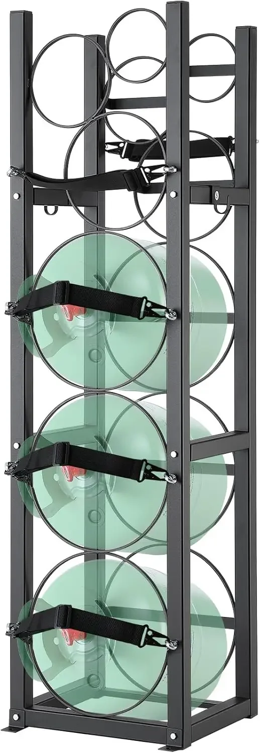 

Стойка для резервуаров с хладагентом, 3 x 30 фунтов и другие 3 маленьких резервуарами для бутылок, стойка для баллонов 12,79x12,99x47,12 дюйма