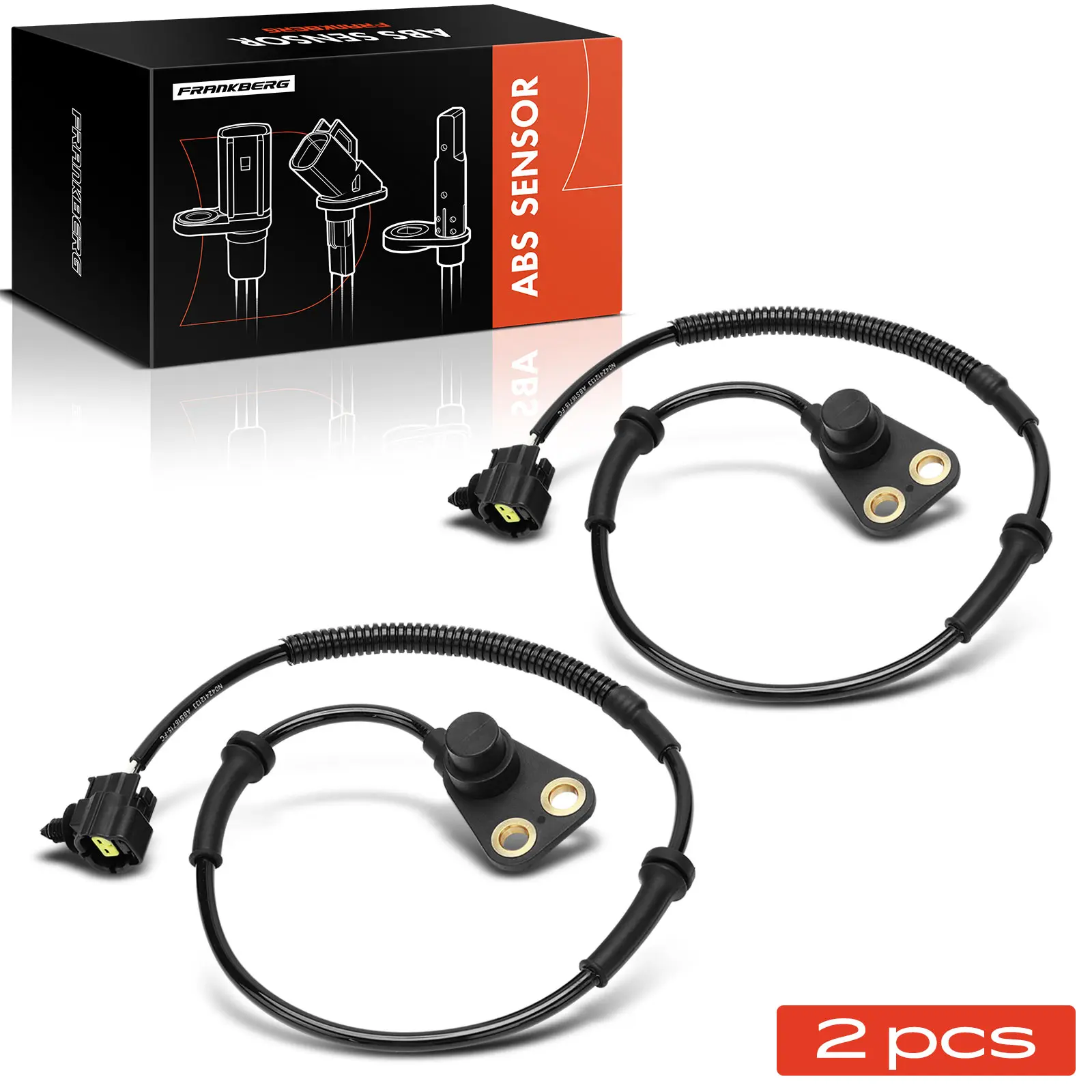 Frankberg 2x ABS Sensor Vooras Links Rechts voor Daewoo Matiz M100 M150 0.8L 1.0L 1998-2005 60971 96569341 96316715