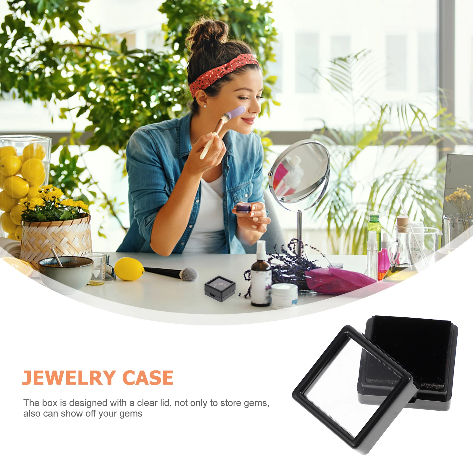 24 Pcs Jewelry Case with Lid Display Organizer Small Boxes Lids Transparent Gems Gemstone
